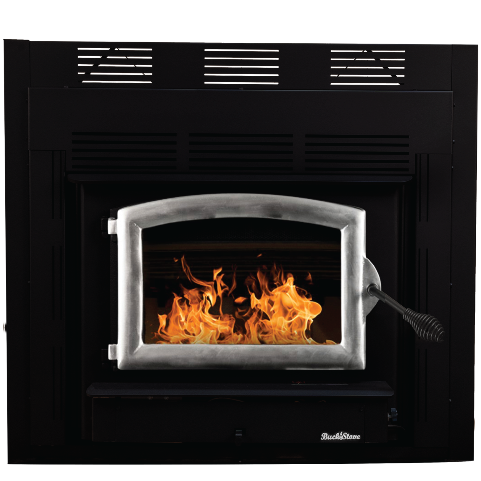 Model Zero-Clearance 74 Non-Catalytic Wood Stove with Pewter Door & Standard Blower Assembly