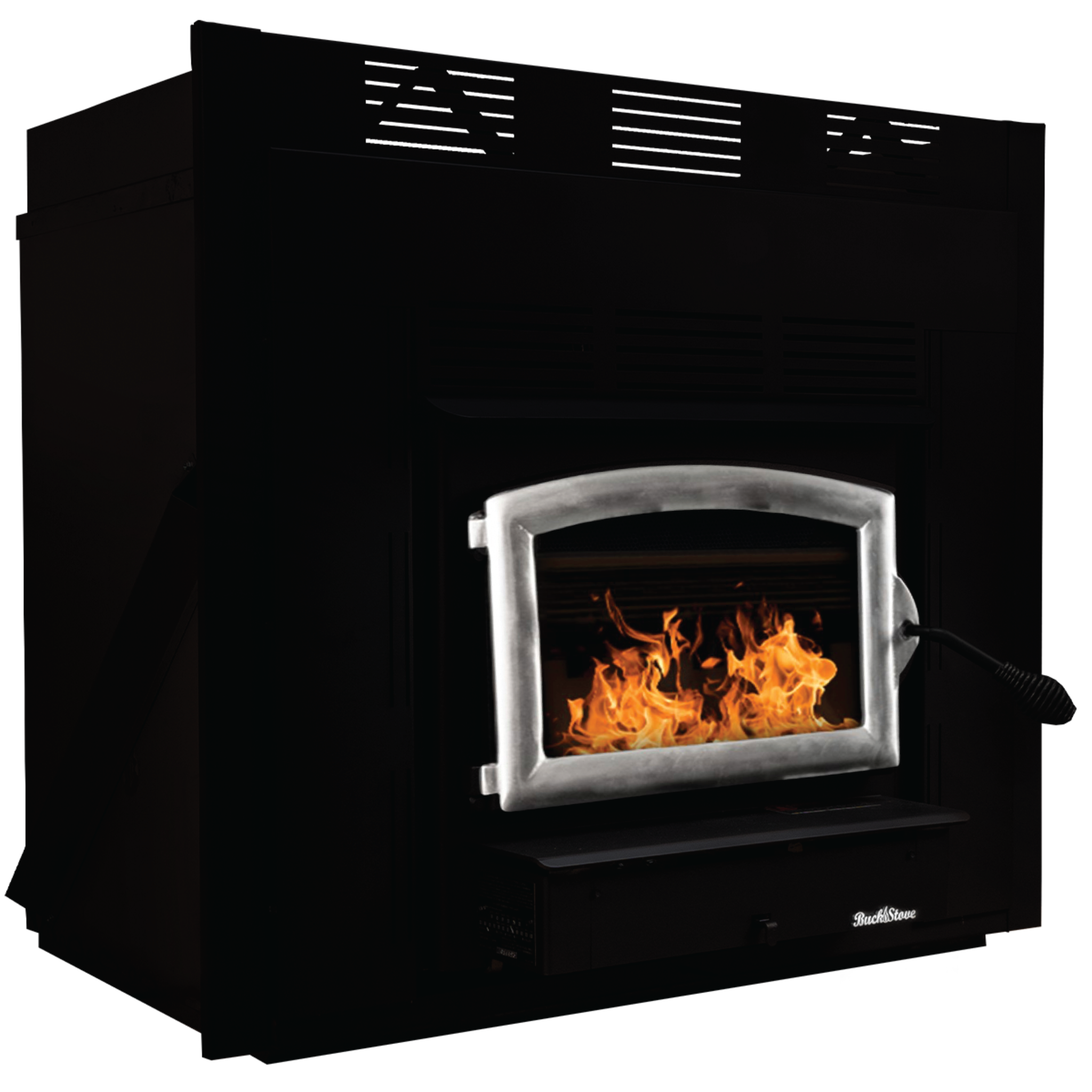 Model Zero-Clearance 21 Non-Catalytic Wood Stove with Pewter Door & Standard Blower Assembly