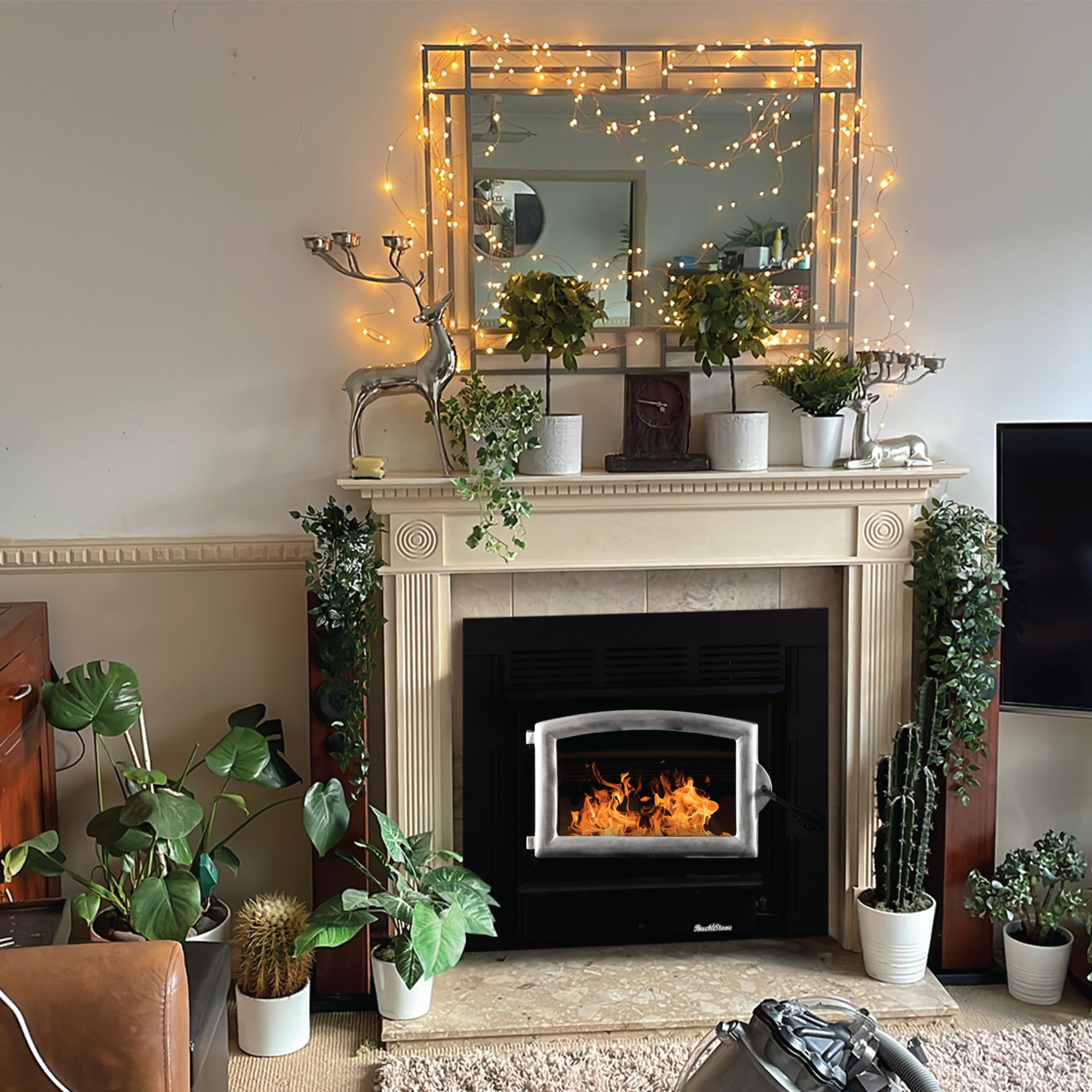 Model Zero-Clearance 21 Non-Catalytic Wood Fireplace with Black Door & Standard Blower Assembly