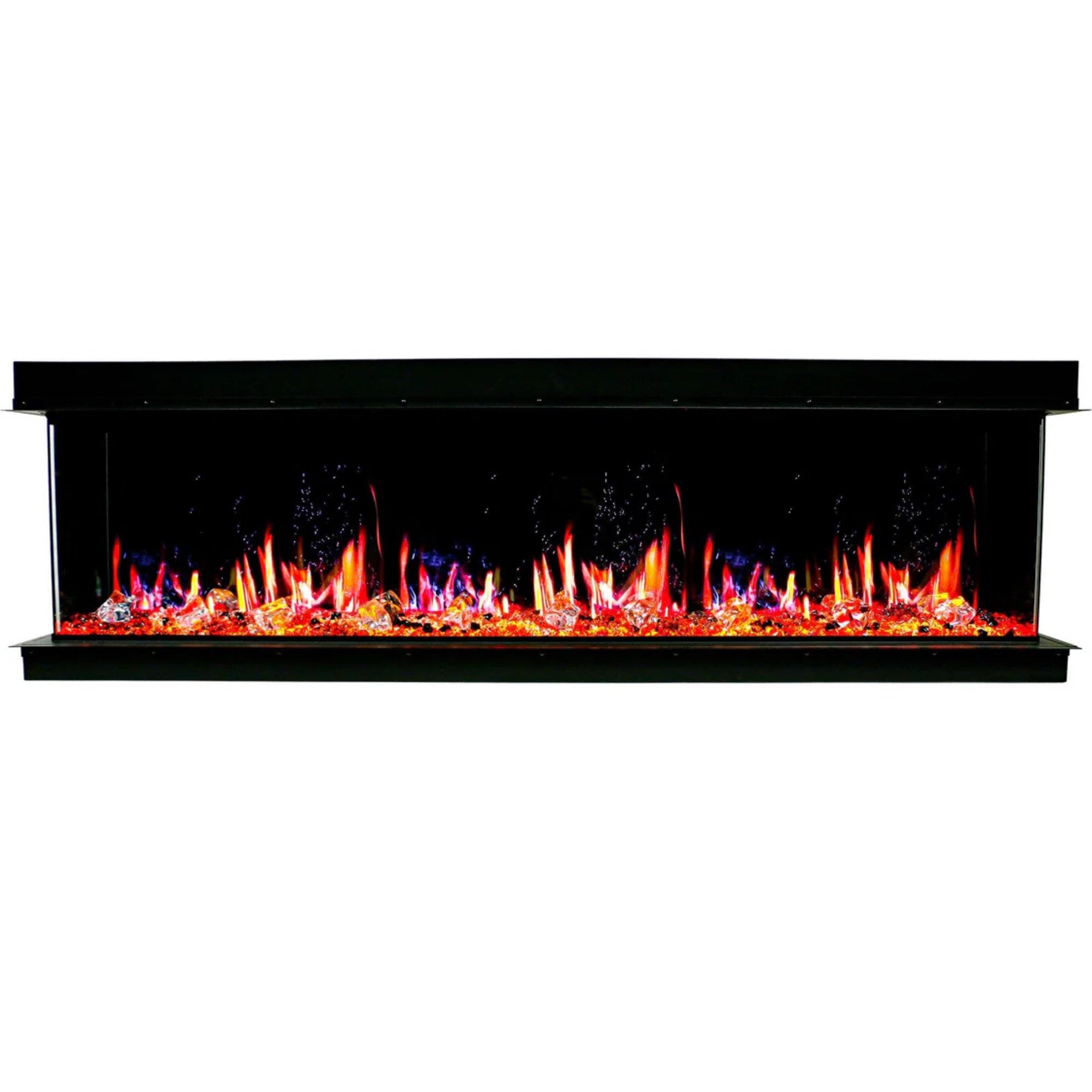 Litedeer Homes Warmcastle 3 Side Smart with Crushed Ice Rocks Electric Fireplace