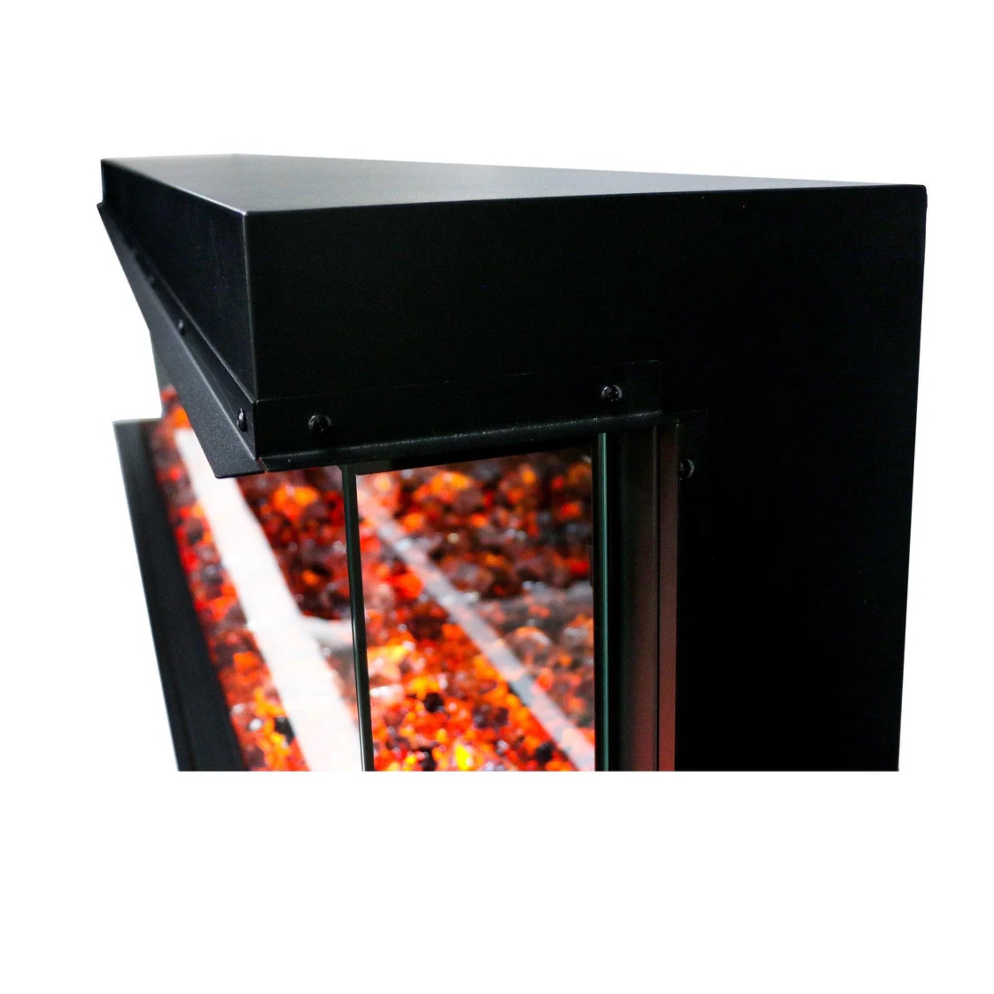 Litedeer Homes Warmcastle 3 Side Smart with Crushed Ice Rocks Electric Fireplace